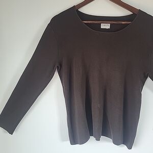 Chico's Dark Brown Long Sleeve Blouse